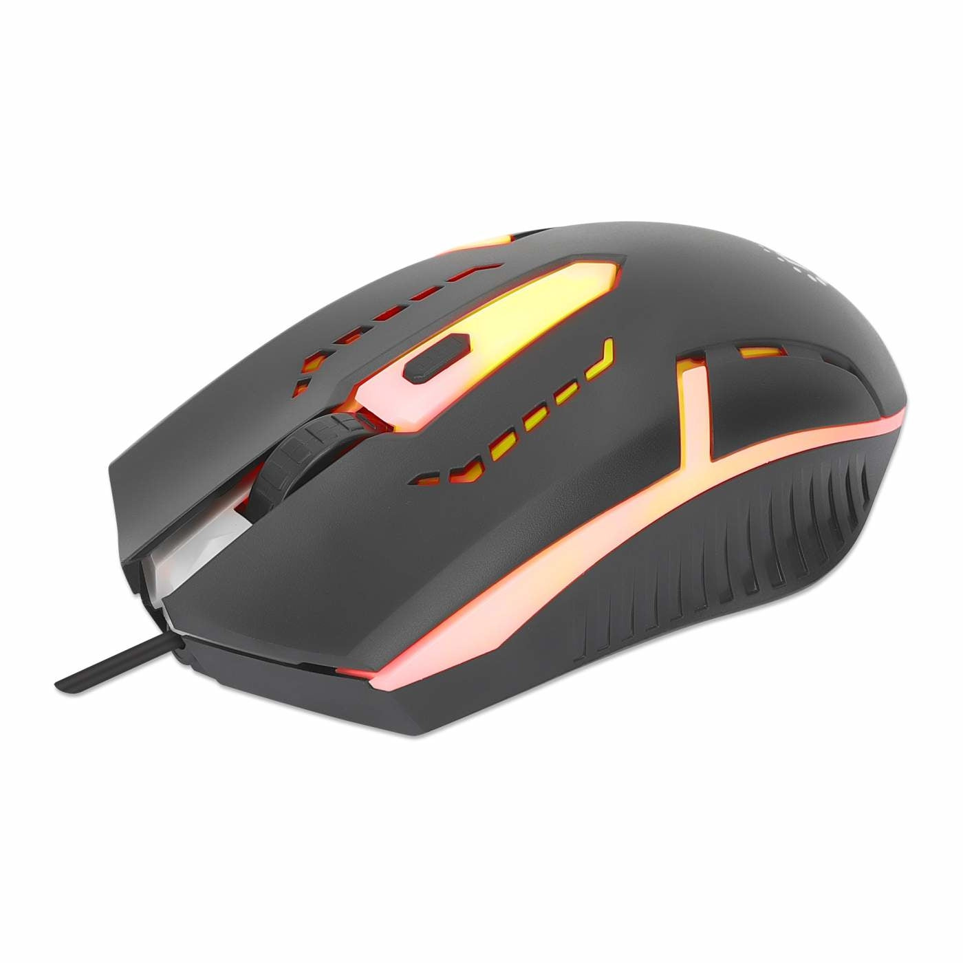 Mouse Gaming Óptico Cableado Usb Con Iluminac Manhattan 190206 Iluminación Led Rgb Cuatro Botones Rueda De Desplazamiento 1500 Ppp