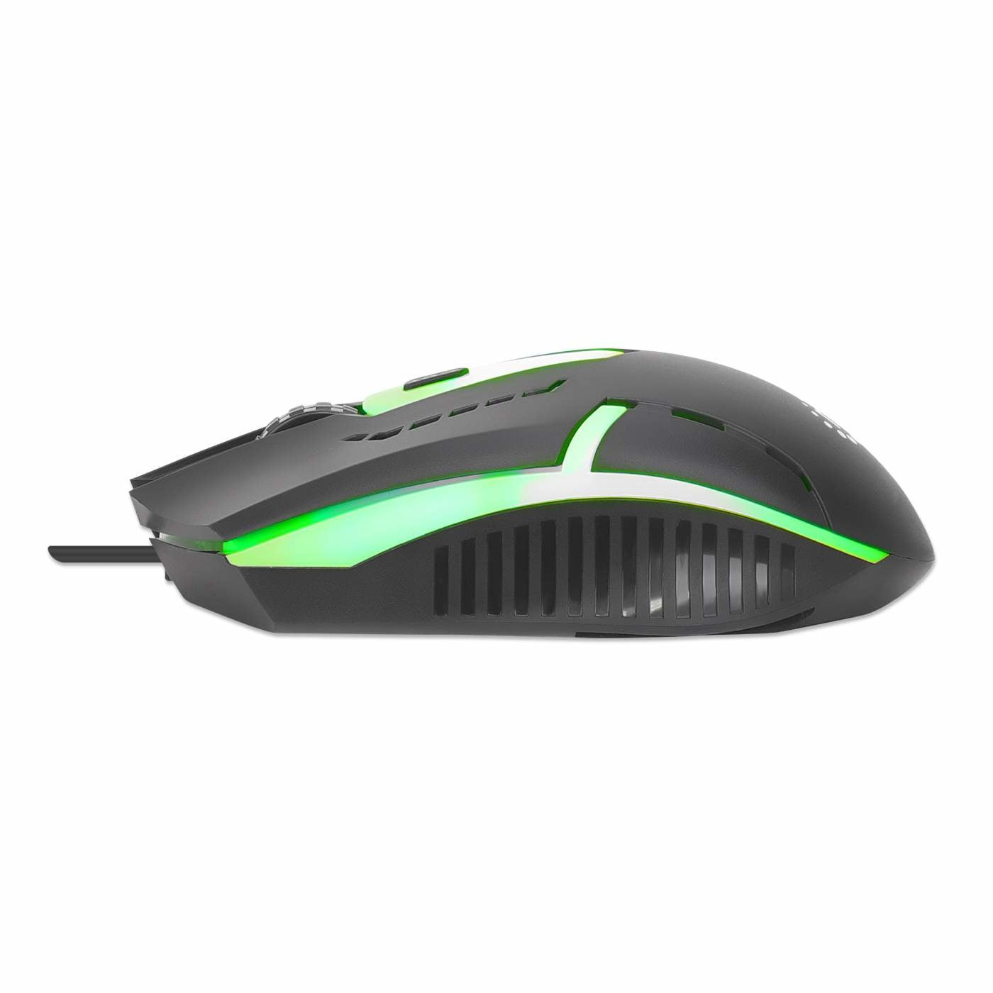 Mouse Gaming Óptico Cableado Usb Con Iluminac Manhattan 190206 Iluminación Led Rgb Cuatro Botones Rueda De Desplazamiento 1500 Ppp