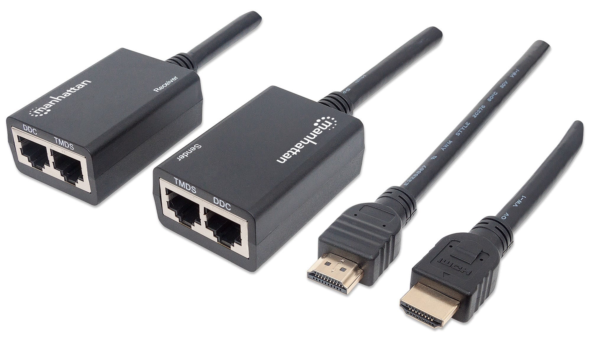 Extensor Hdmi Manhattan 207386 De Por Cat5E/Cat6; Extiende Tu Señal 1080P Hasta A 30M