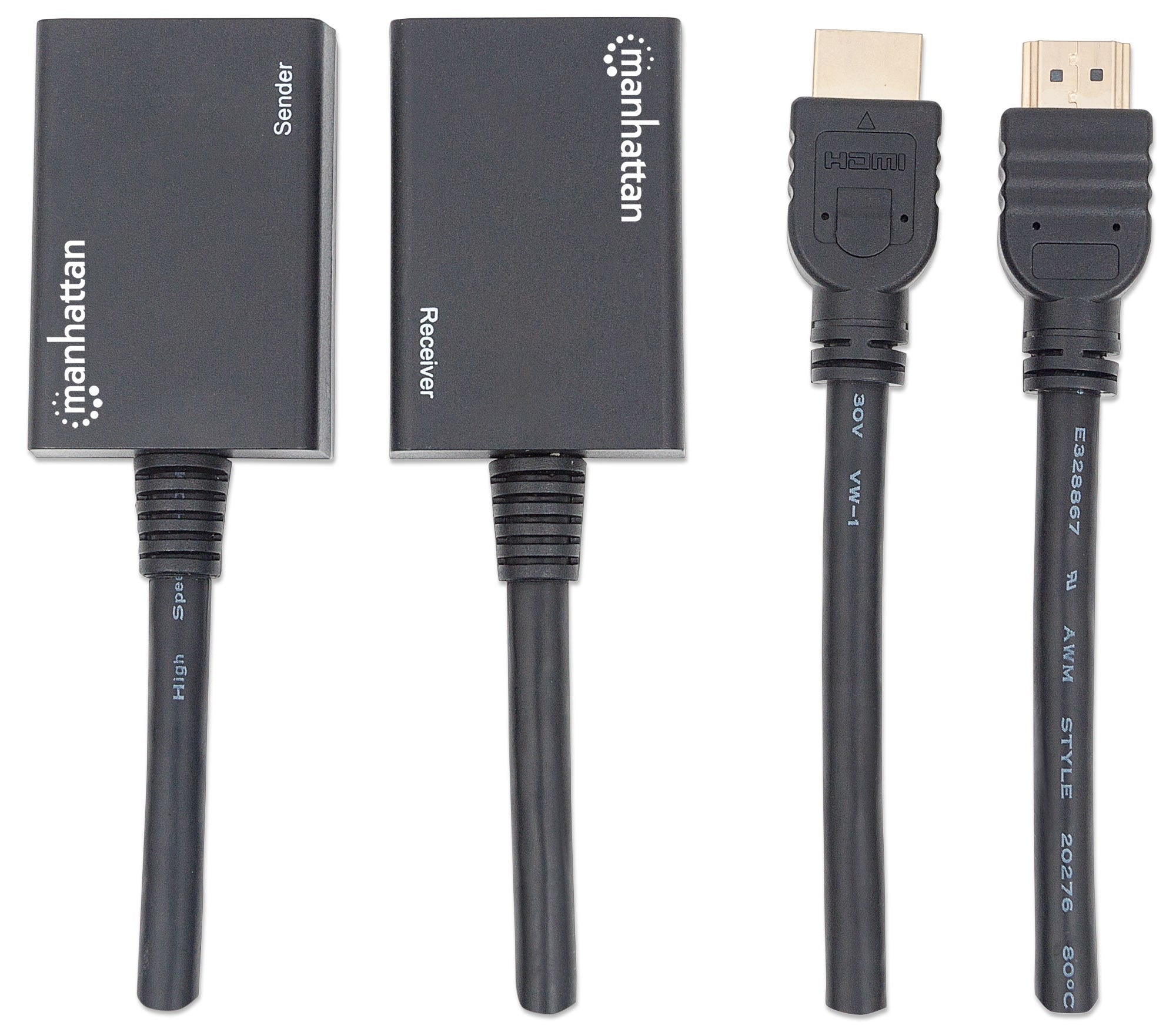 Extensor Hdmi Manhattan 207386 De Por Cat5E/Cat6; Extiende Tu Señal 1080P Hasta A 30M