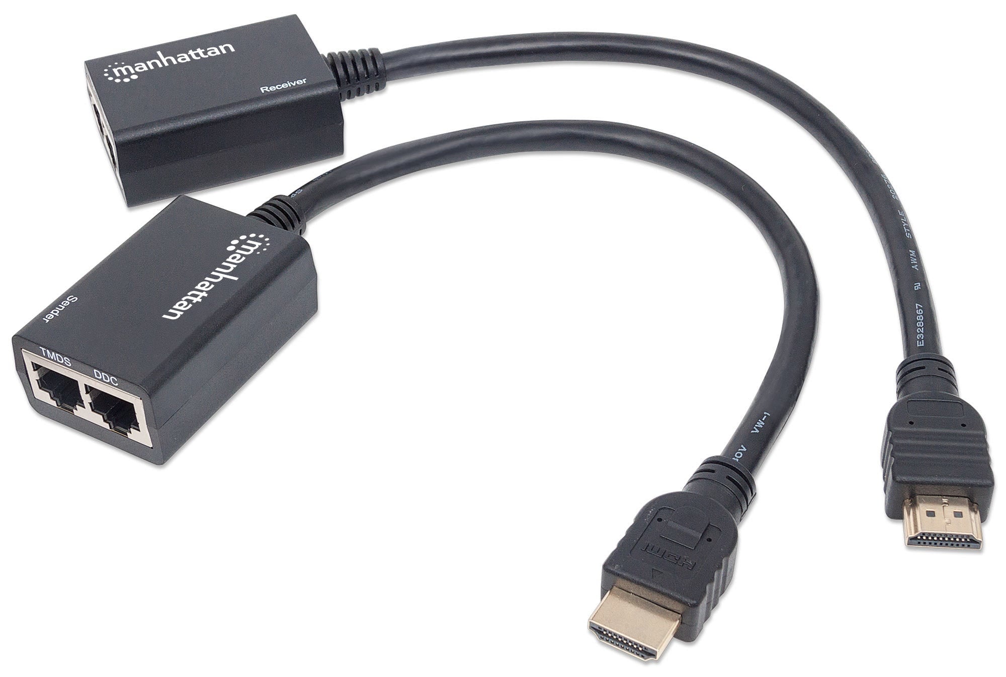 Extensor Hdmi Manhattan 207386 De Por Cat5E/Cat6; Extiende Tu Señal 1080P Hasta A 30M