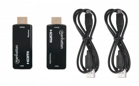 Kit Extensor Hdmi Manhattan 207539 Compacto De Sobre Ethernet. Extiende Una Señal Hasta 60 Usando Cable Cat6