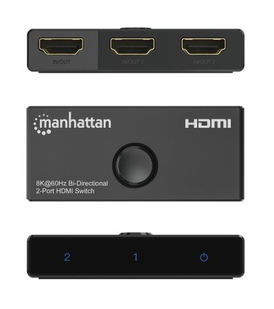 Switch Manhattan 207997 Hdmi Bidireccional Con Puertos 8K Cambia Entre Dos Entradas A Una Salida (2X1) O Salidas.