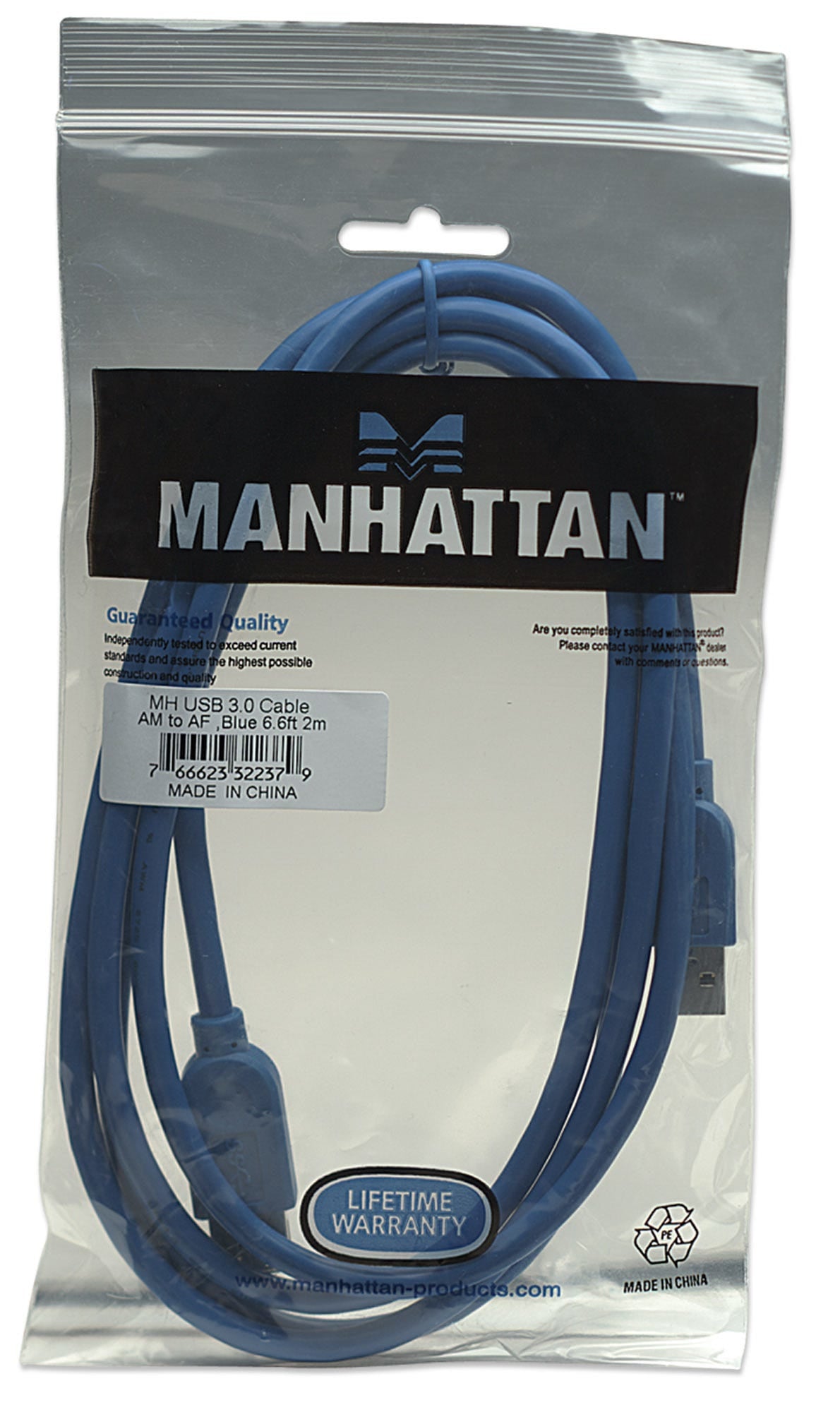 Cable De Extensión Usb Súper Velocidad Manhattan - (322379) 3.2 Gen 1 A Macho / Hembra Soporta Velocidades Hasta 5 Gbps