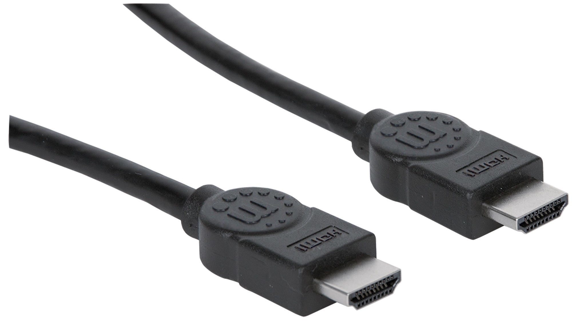 Cable Hdmi 4K Manhattan 323215 De Alta Velocidad Con Canal Ethernet Macho Blindado Negro