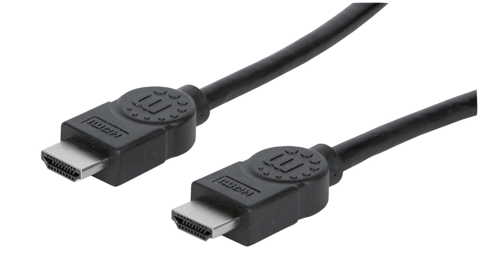 Cable Hdmi Manhattan 323222 De Alta Velocidad Con Canal Ethernet Hec Arc 3D 4K 30Hz Macho Blindado Negro