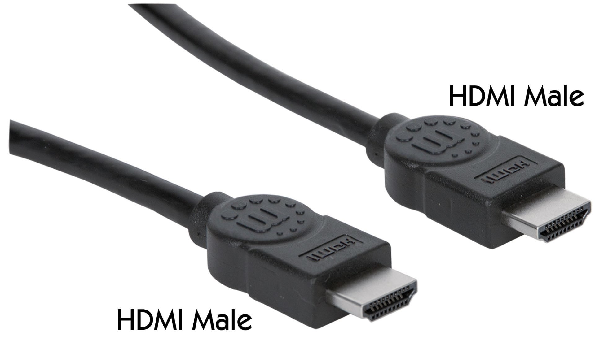 Cable Hdmi Manhattan 323222 De Alta Velocidad Con Canal Ethernet Hec Arc 3D 4K 30Hz Macho Blindado Negro