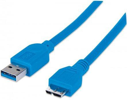 Cable Usb Manhattan 325424 Para Dispositivos Micro-B De Súpervelocidad; 3.2 Gen 1 A Macho/ Superspeed Gbps Azul