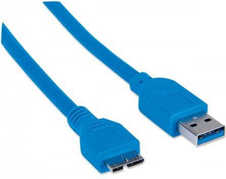 Cable Usb Manhattan 325424 Para Dispositivos Micro-B De Súpervelocidad; 3.2 Gen 1 A Macho/ Superspeed Gbps Azul