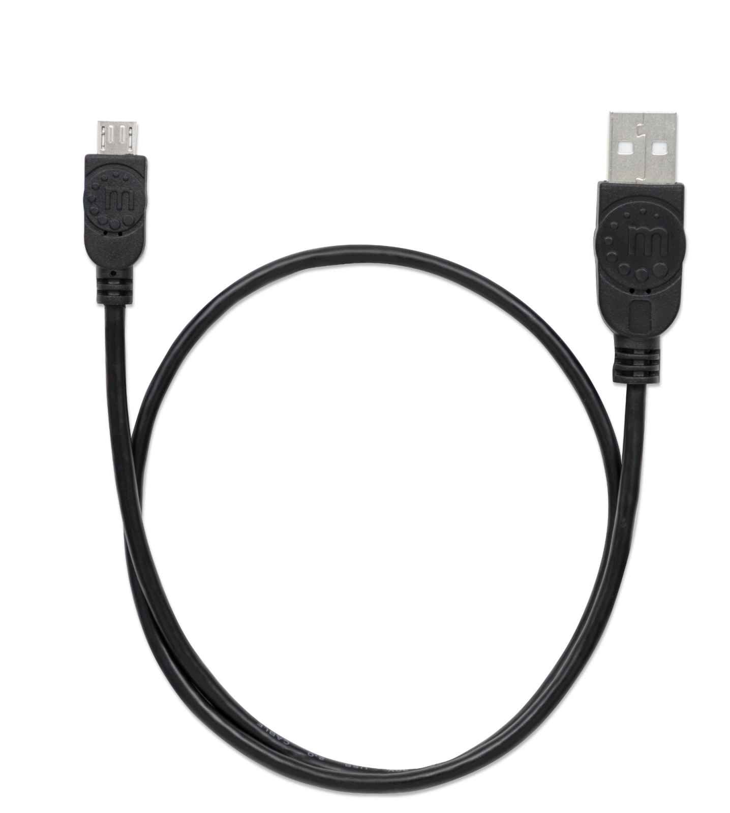 Cable Usb Manhattan 325677 Para Dispositivos Micro-B De Alta Velocidad 2.0 Macho/ 480 Mbps 0.5 Negro