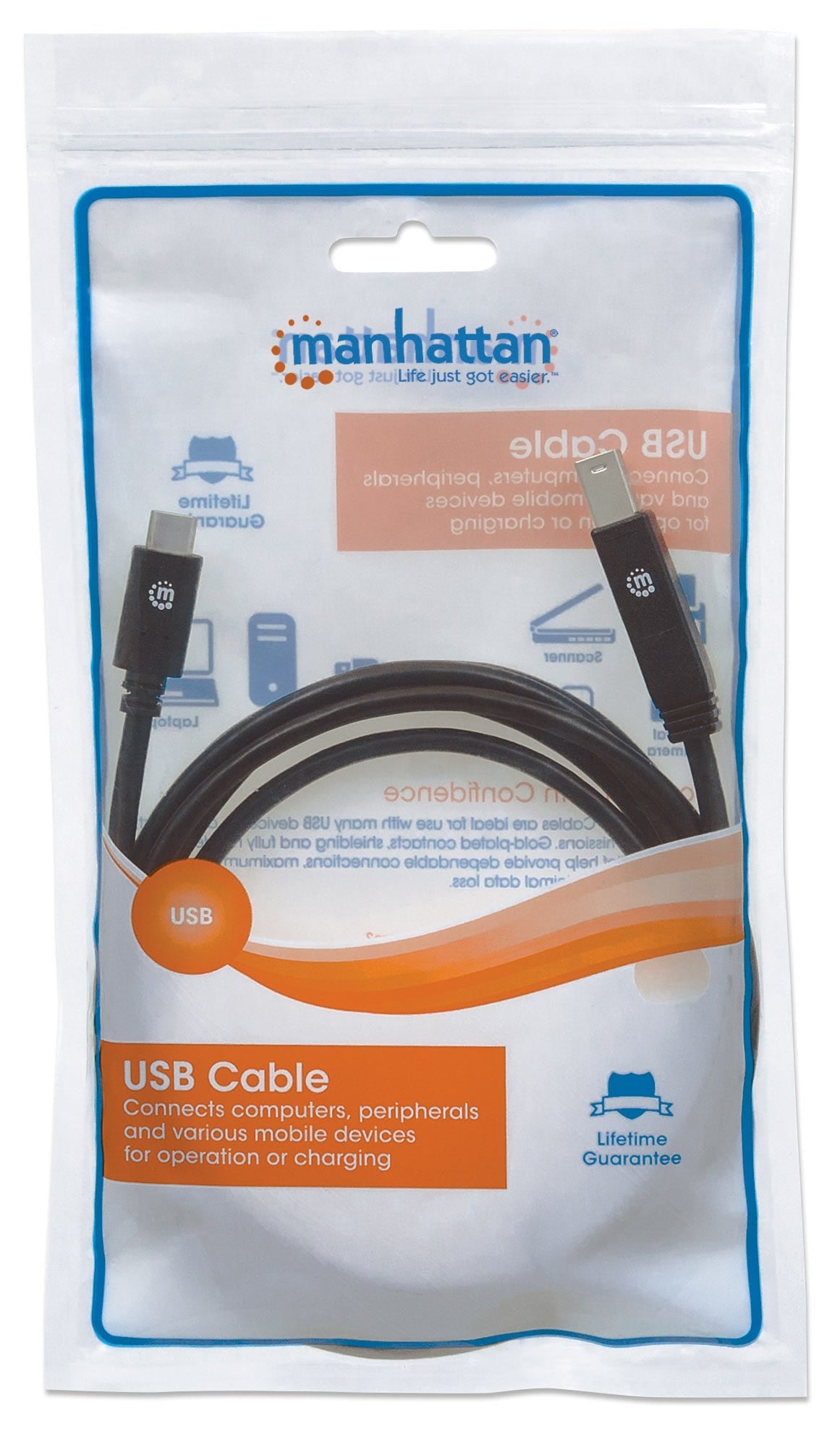 Cable Usb Manhattan Tipo C M-B M 2.0Mts Negro V3.1Gen 1354998