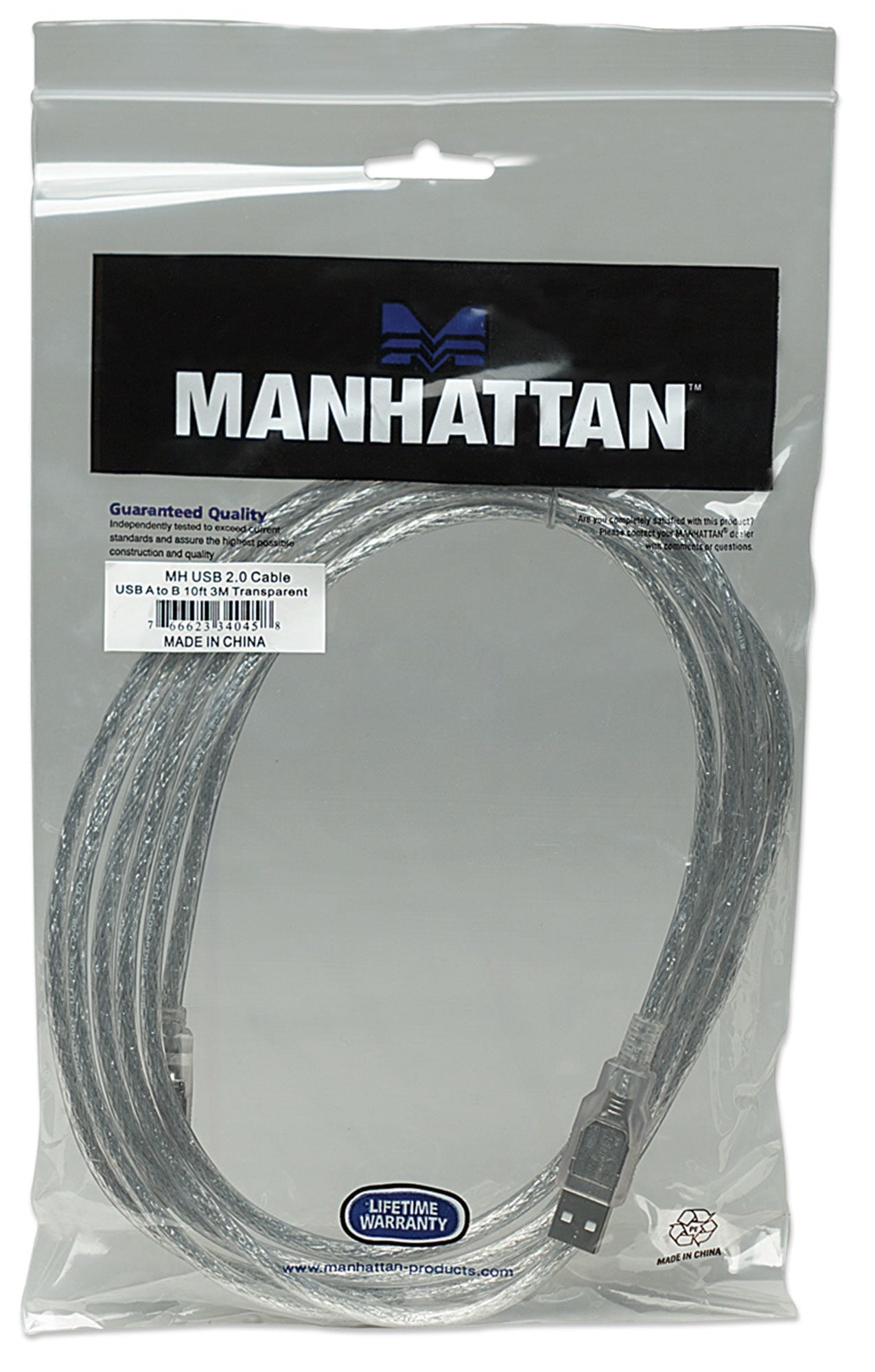 Cable Usb Manhattan 340458 Tipo B A Macho/Macho