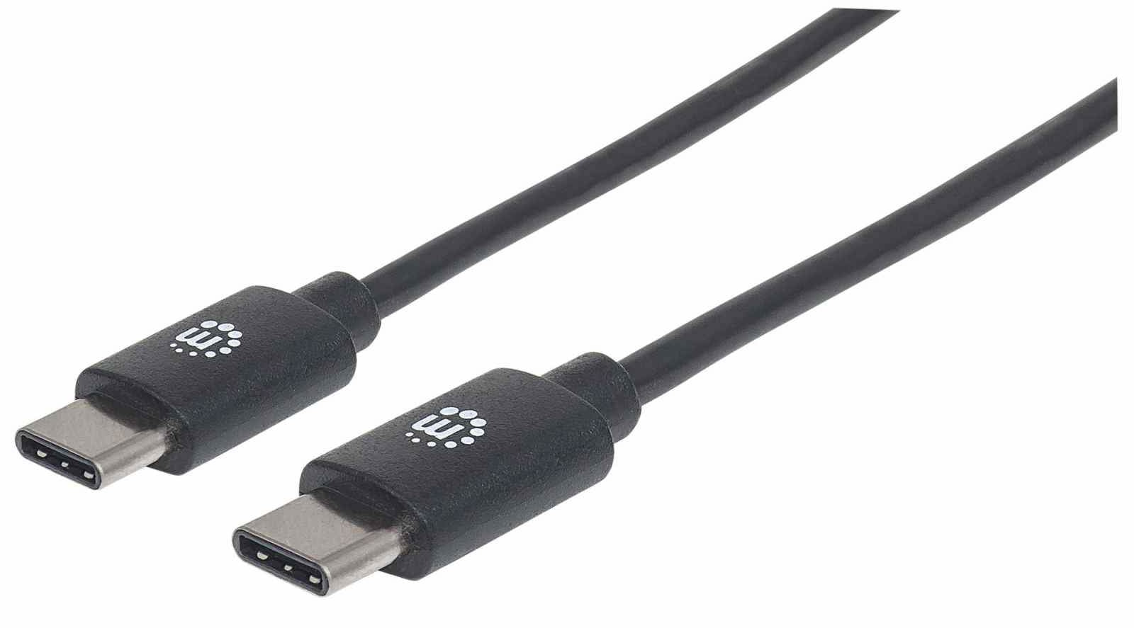 Cable Usb C  Manhattan De Alta Velocidad C Macho / C Macho 1.0 M (3Ft) Color Negro