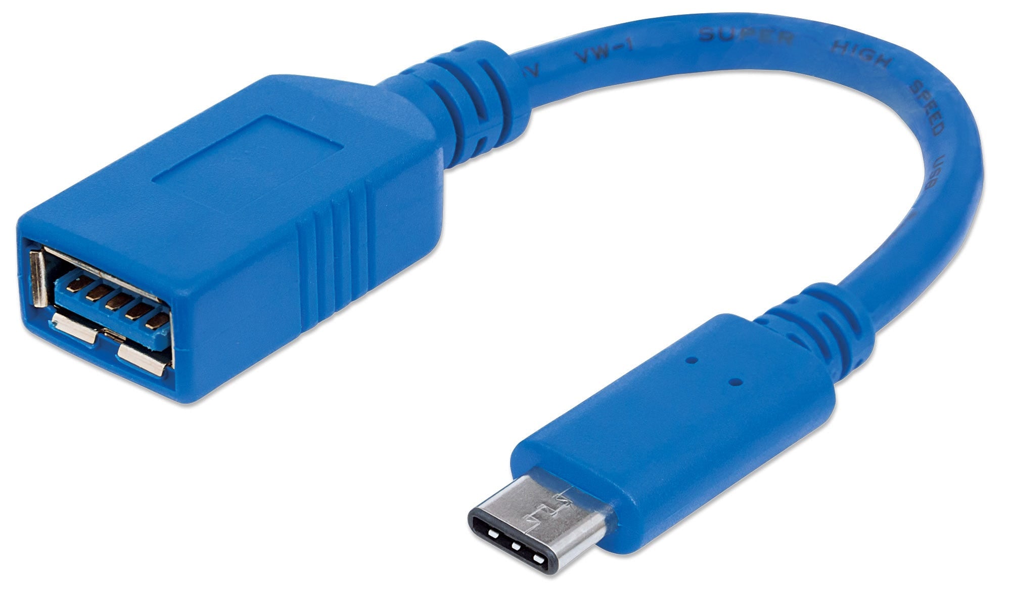 Cable Usb A 3.0 Manhattan 353540 Para Dispositivos Usb-C De Súper Velocidad 3.2 Gen 1 Macho/ Hembra Gbps 15 Cm Azul