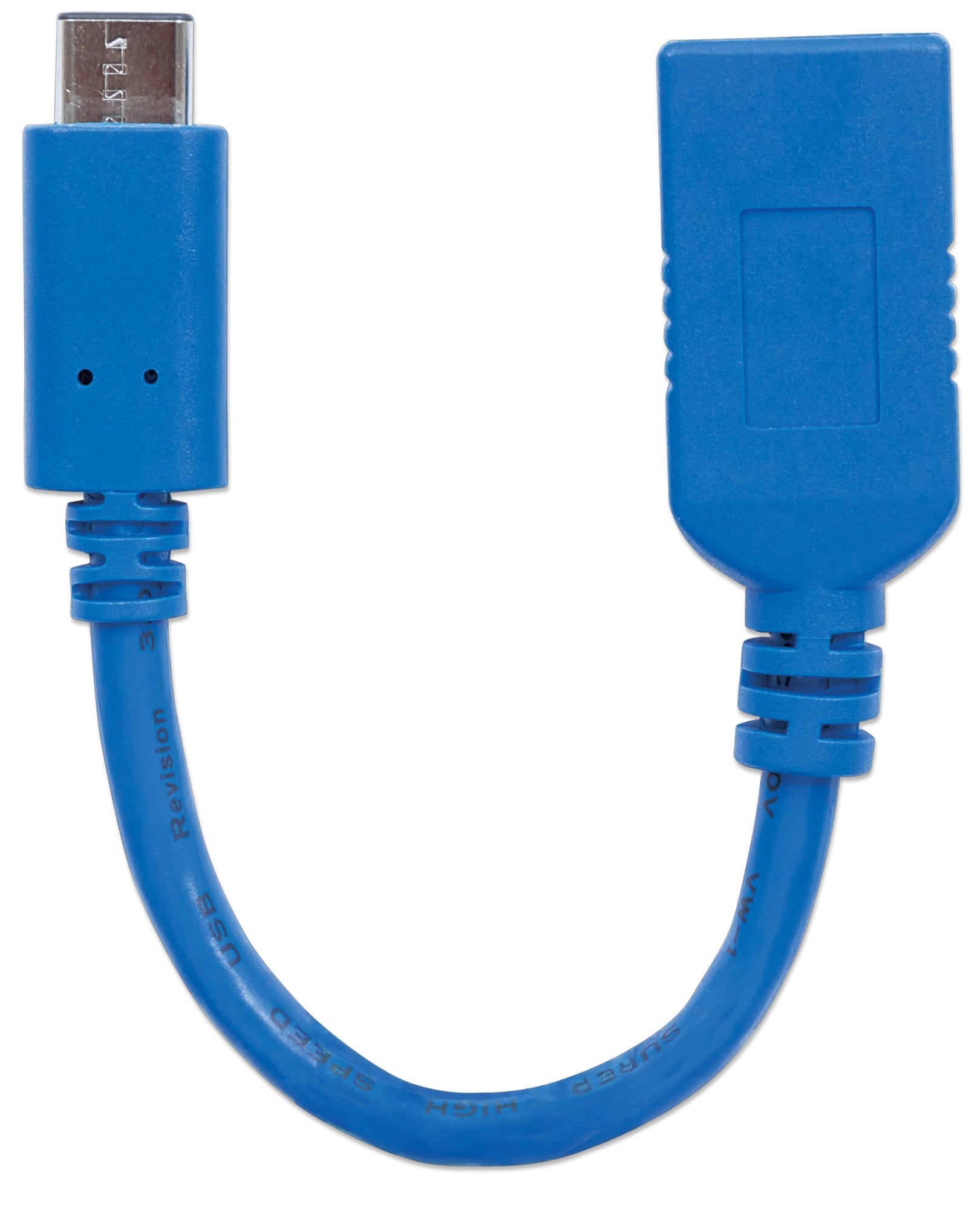 Cable Usb A 3.0 Manhattan 353540 Para Dispositivos Usb-C De Súper Velocidad 3.2 Gen 1 Macho/ Hembra Gbps 15 Cm Azul