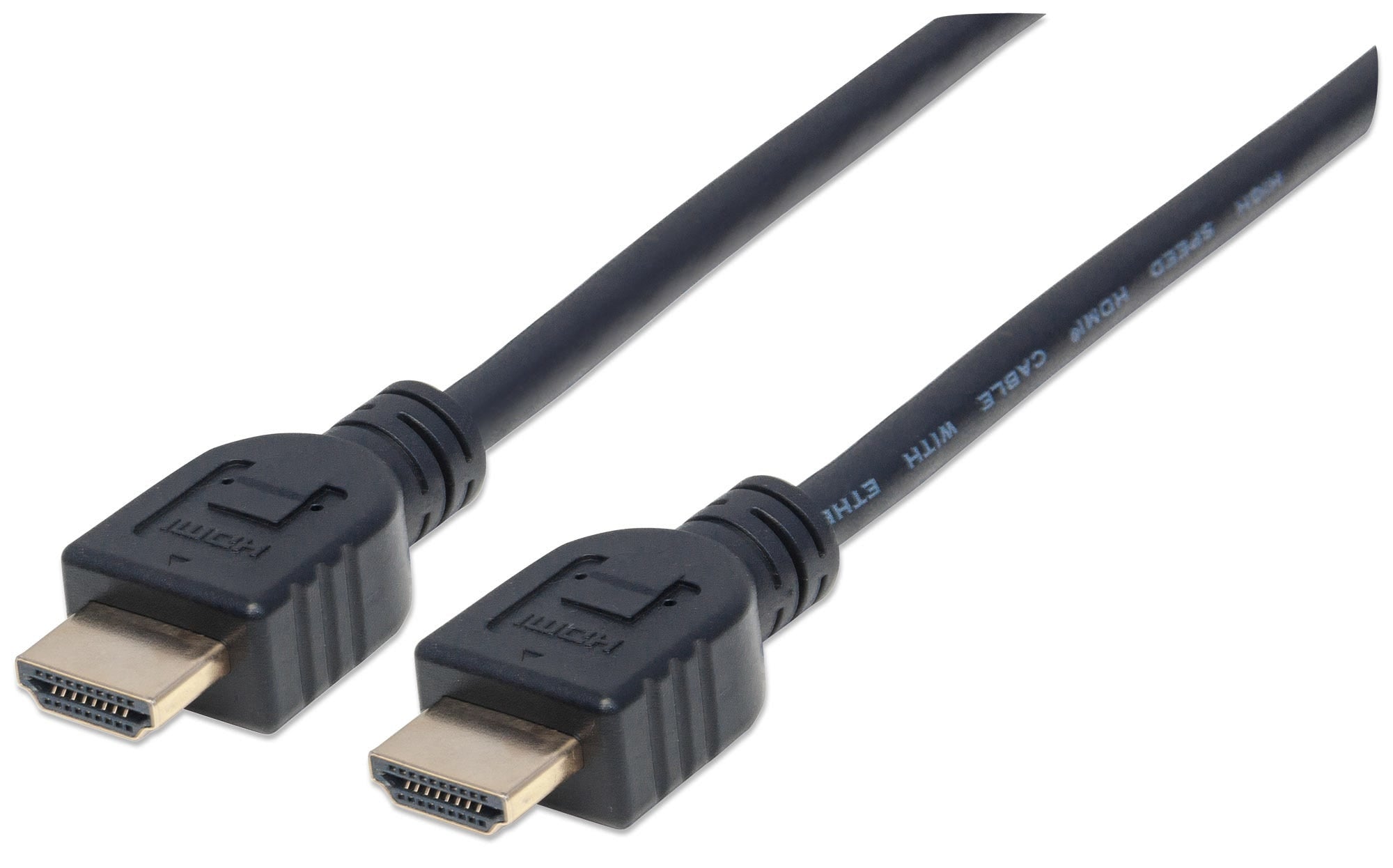 Cable Hdmi Manhattan 353922 De Alta Velocidad Con Ethernet Para Pared 1M Hec Arc 3D 4K Blindadocalificado Como Cl3 Negro.