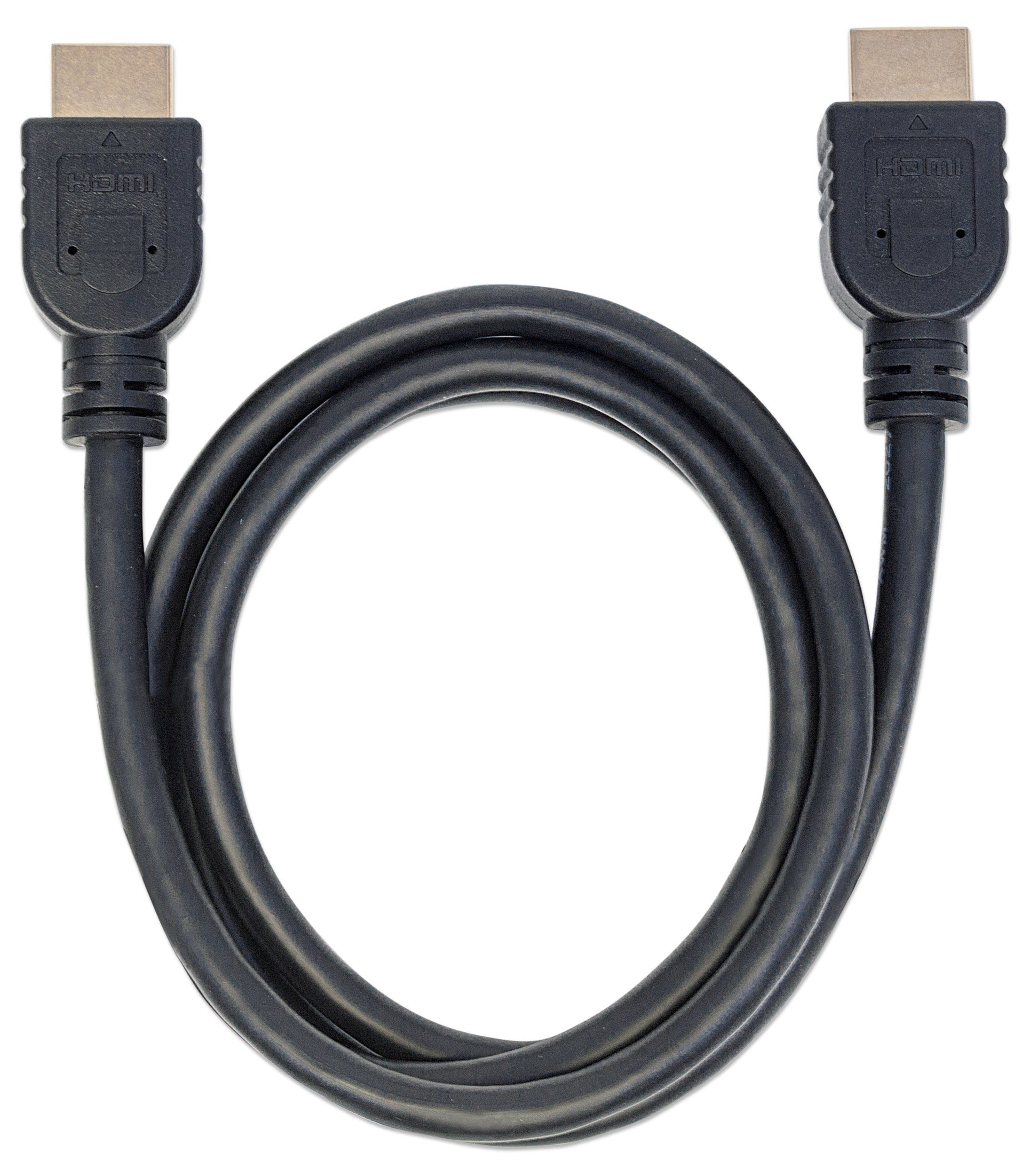 Cable Hdmi Manhattan 353922 De Alta Velocidad Con Ethernet Para Pared 1M Hec Arc 3D 4K Blindadocalificado Como Cl3 Negro.