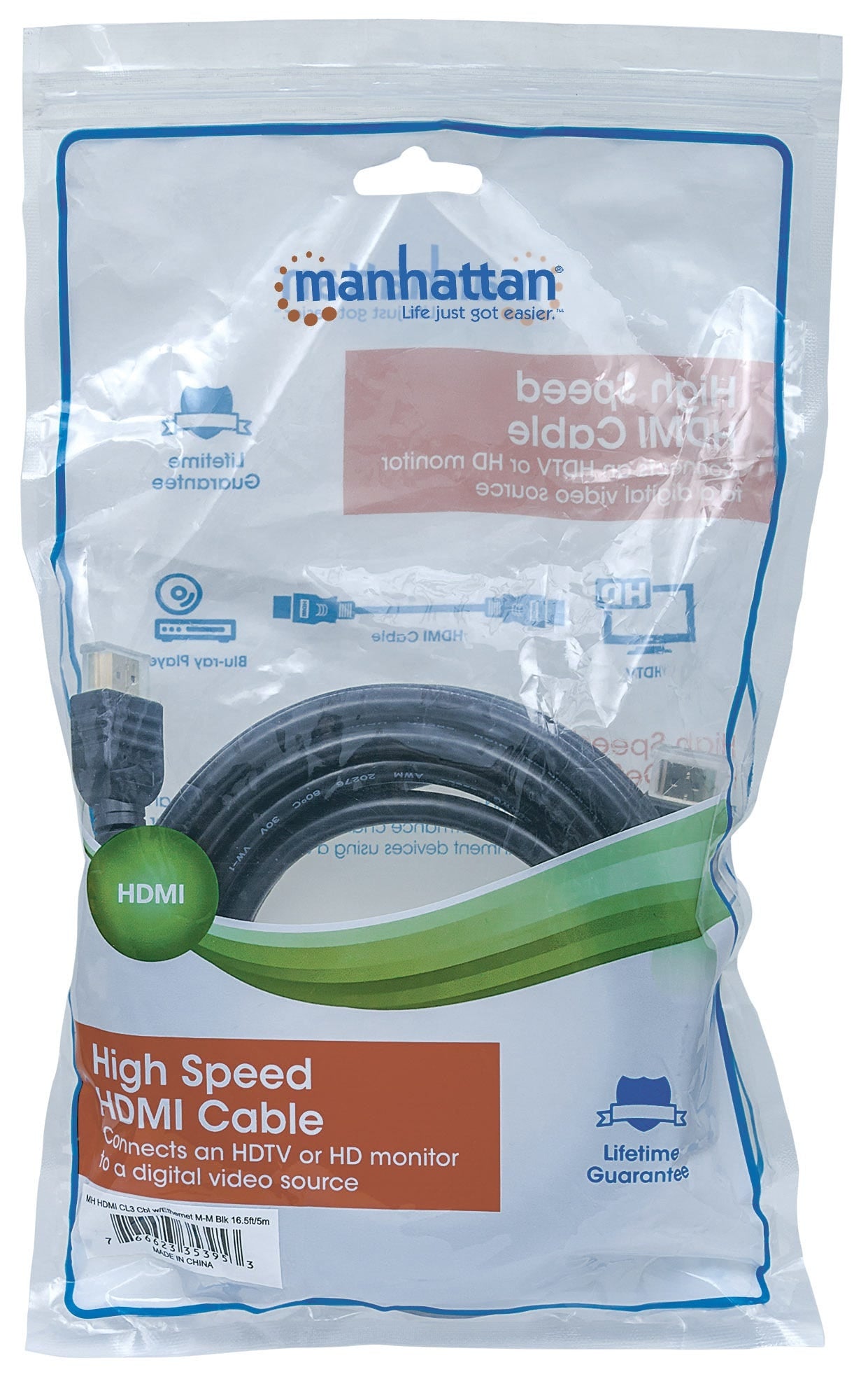 Cable Hdmi Manhattan 2.0 Intramuro M-M 5.0M 353953