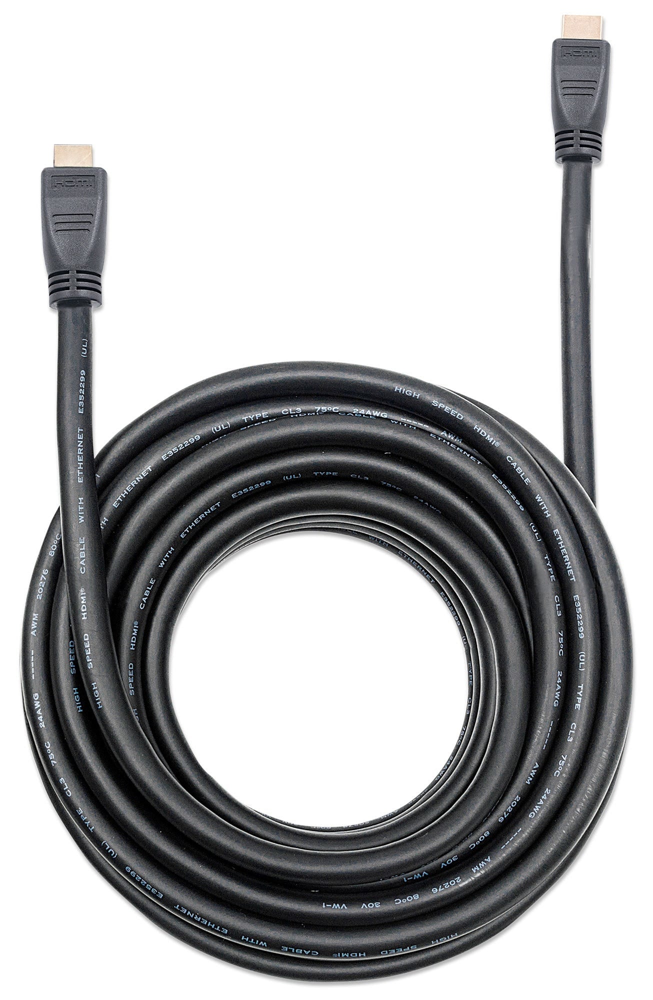 Cable Hdmi Manhattan 353977 2.0 Alta Velocidad Con Ethernet Intramuros 4K@60Hz 10 Macho Negro