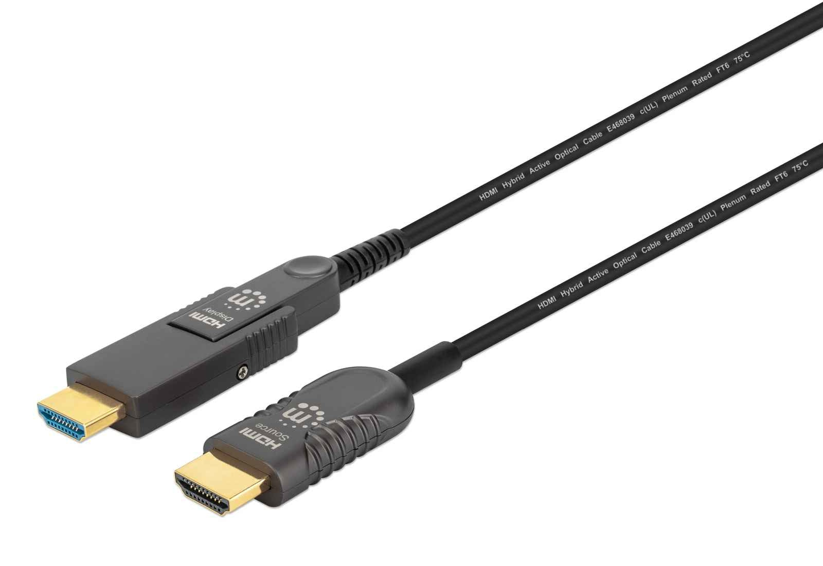 Cable Hdmi Manhattan 355193 Óptico Activo De Alta Velocidad Con Conector Desmontable 30M.