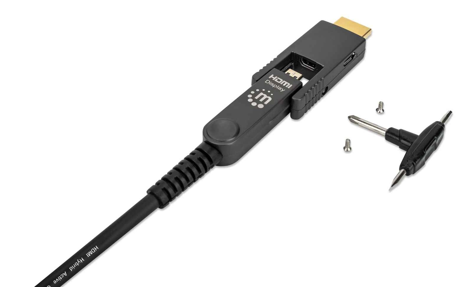 Cable Hdmi Manhattan 355193 Óptico Activo De Alta Velocidad Con Conector Desmontable 30M.