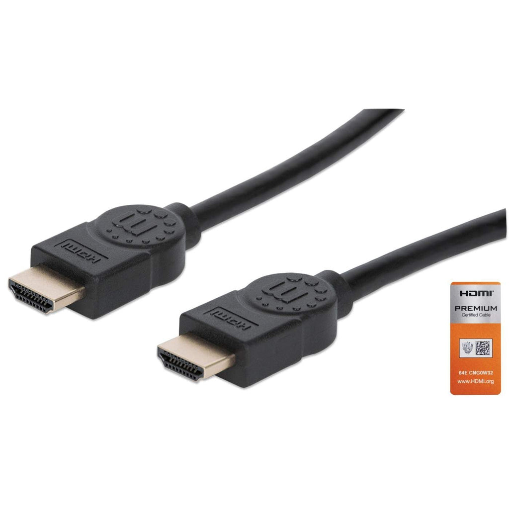 Cable Hdmi Manhattan 355360 De Alta Velocidad Con Canal Ethernet Versión Premium Certificado 4K 60Hz Uhd Hec Arc 3D Ancho Banda 18 Gbpsblindado5M