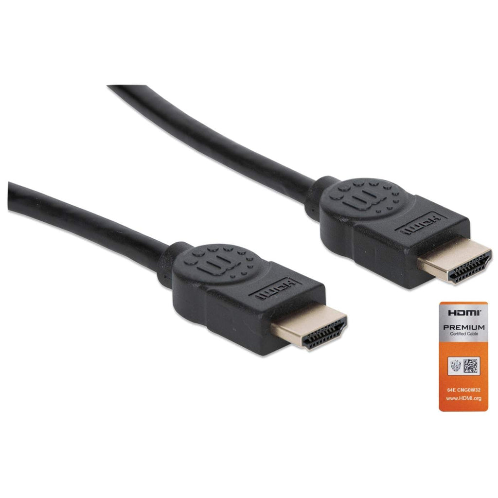 Cable Hdmi Manhattan 355360 De Alta Velocidad Con Canal Ethernet Versión Premium Certificado 4K 60Hz Uhd Hec Arc 3D Ancho Banda 18 Gbpsblindado5M