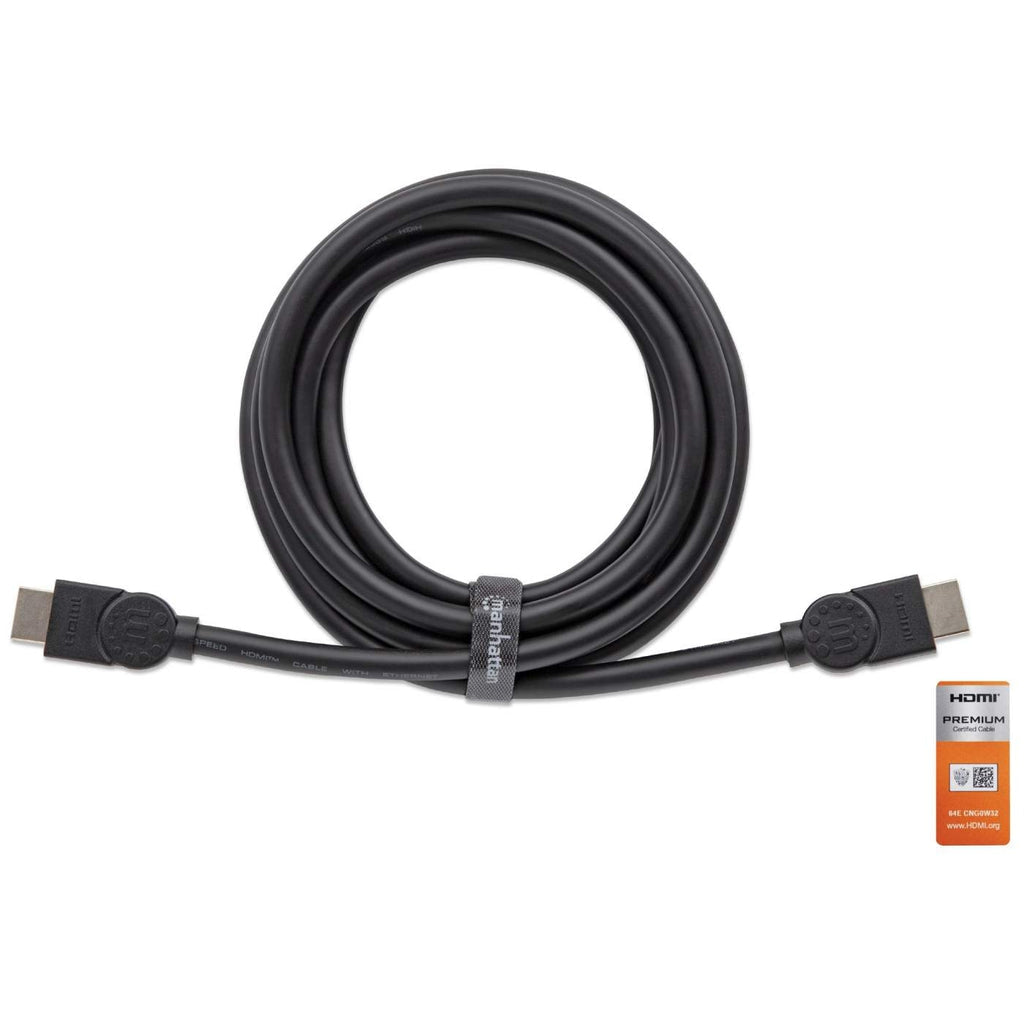 Cable Hdmi Manhattan 355360 De Alta Velocidad Con Canal Ethernet Versión Premium Certificado 4K 60Hz Uhd Hec Arc 3D Ancho Banda 18 Gbpsblindado5M