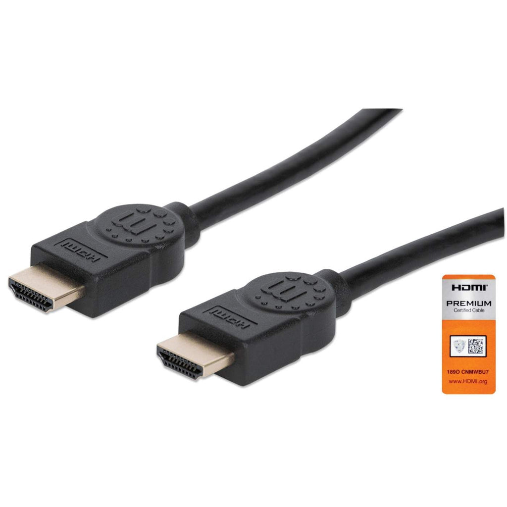 Cable Hdmi Manhattan 355377 De Alta Velocidad Con Canal Ethernet Versión Premium Certificado 4K 60Hz Uhd Hec Arc 3D Ancho Banda 18 Gbpsblindado9M