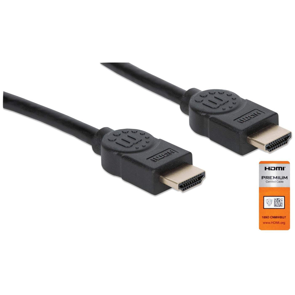 Cable Hdmi Manhattan 355377 De Alta Velocidad Con Canal Ethernet Versión Premium Certificado 4K 60Hz Uhd Hec Arc 3D Ancho Banda 18 Gbpsblindado9M