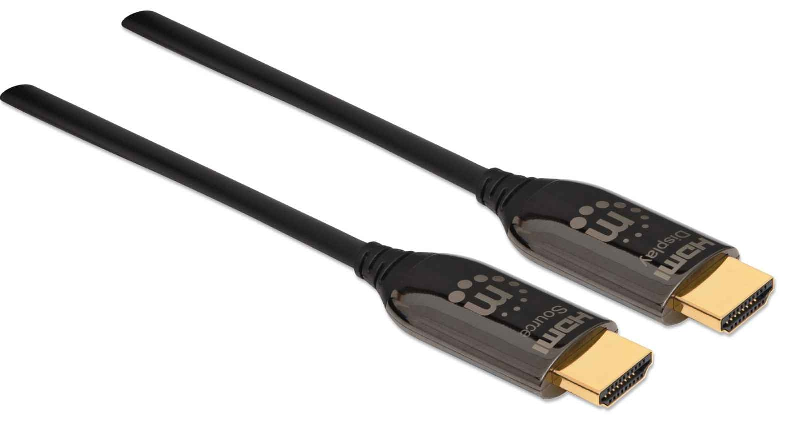 Cable Hdmi Optico Activo Plenum M-M 50M Negro Manhattan 355445