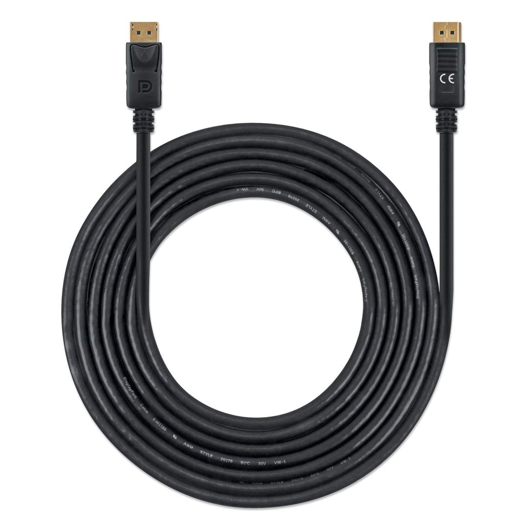 Cable Displayport 8K Manhattan 355582 Macho A Macho3 M; Soporta 4K 144Hz Hdr Contactos Chapados En Oro Forro De Pvc Y Conector Seguros Negro