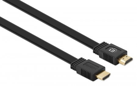 Cable Hdmi Manhattan 355636 2.0 Alta Velocidad Con Ethernet Plano 4K@60Hz Macho Negro