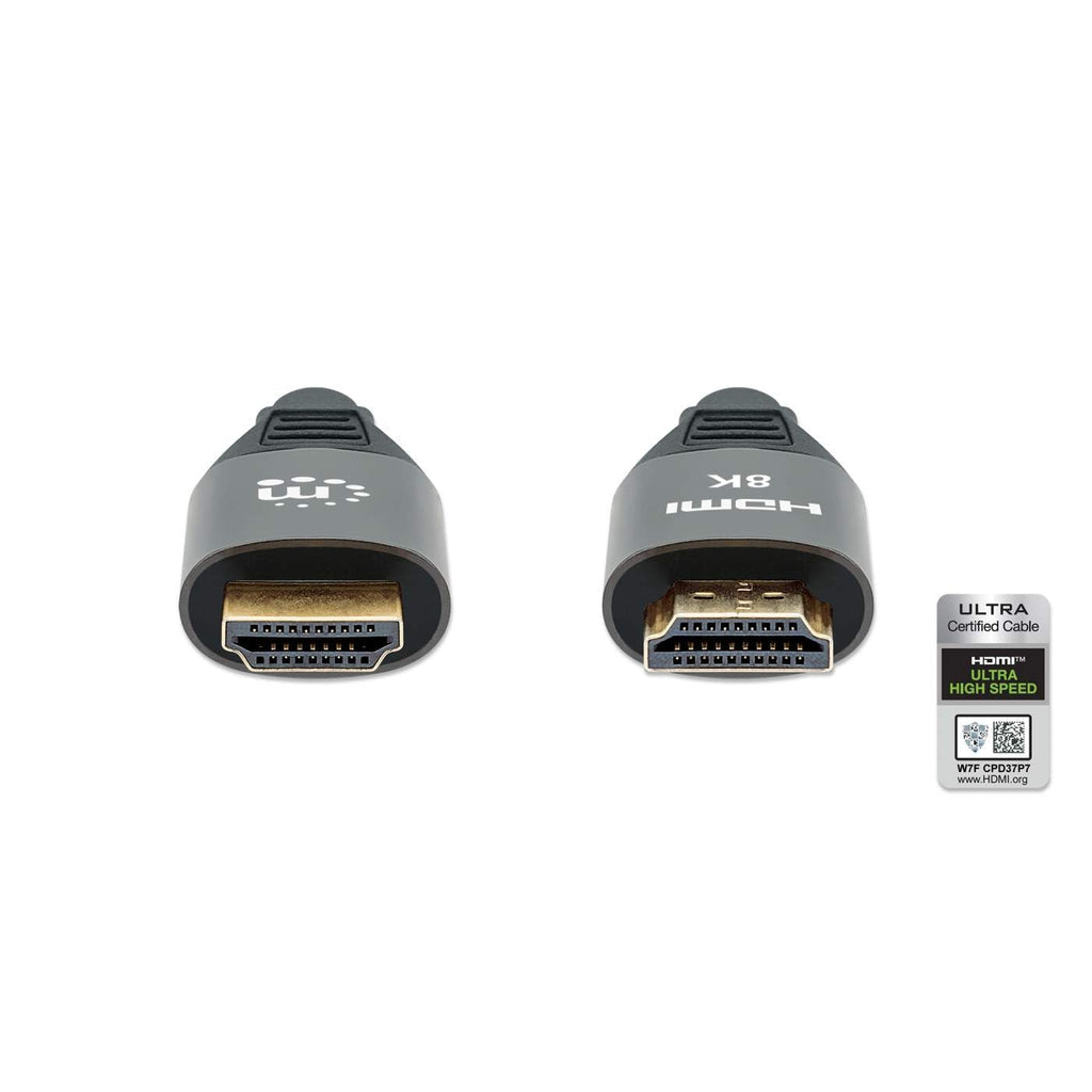 Cable Hdmi 8K Manhattan 355933 Certificado De Ultra Alta Velocidad 60 Hz O 4K 120 Con Ethernet 1M Contactos Chapa Oro.