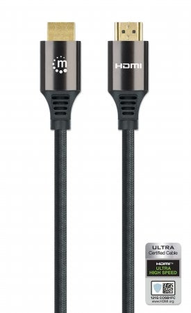 Cable Hdmi 8K Manhattan 355957 2.1 Textil 8K@60Hz O 4K@120Hz Con Ethernet Macho Negro