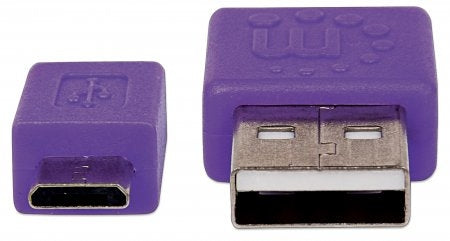 Cable Usb Manhattan V2.0 A-Micro B 1.0M Plano Negro/Morado 391368