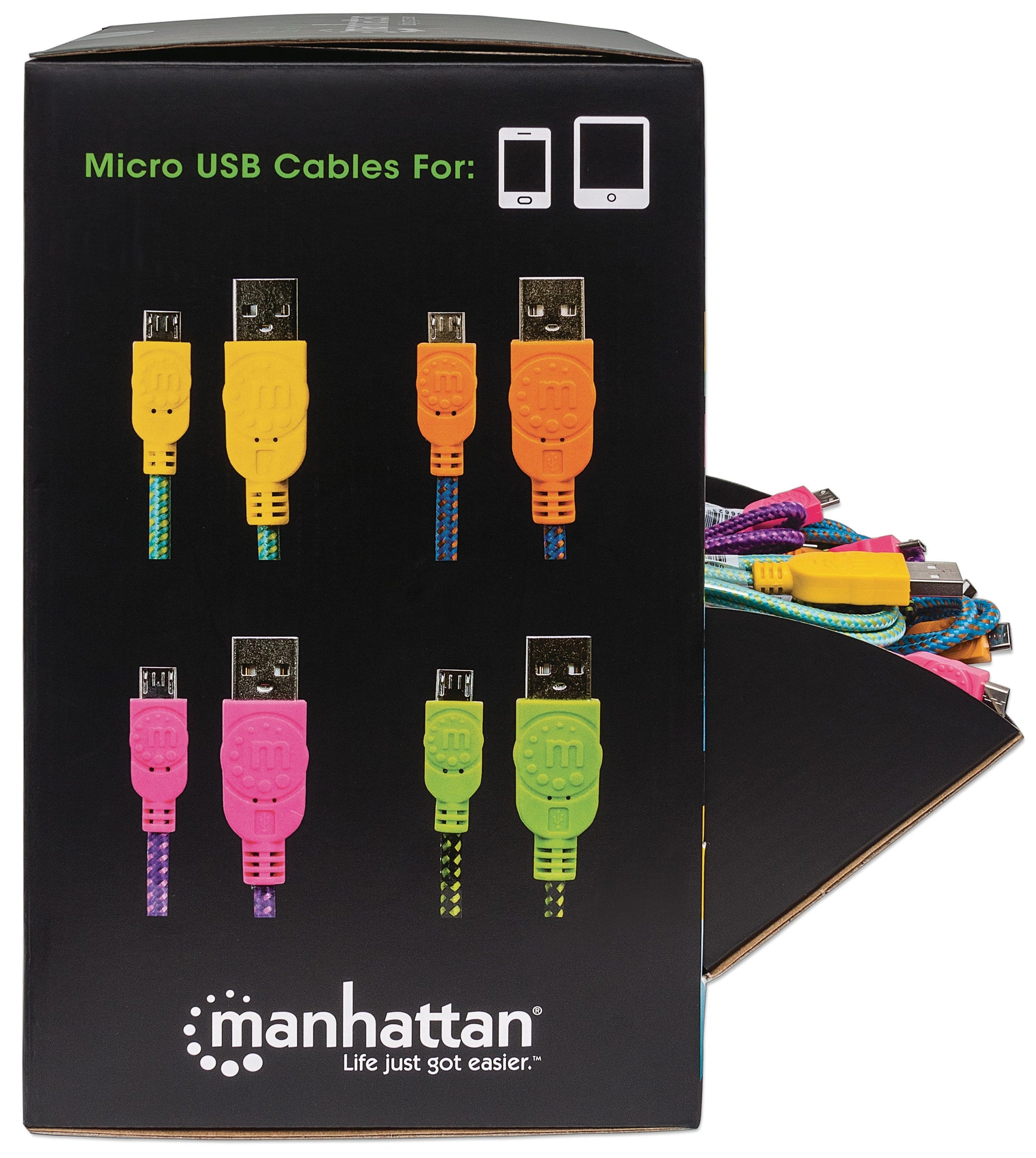 Display Manhattan 60 Cables Micro Usb A Micro B 0.5M Colores 394178