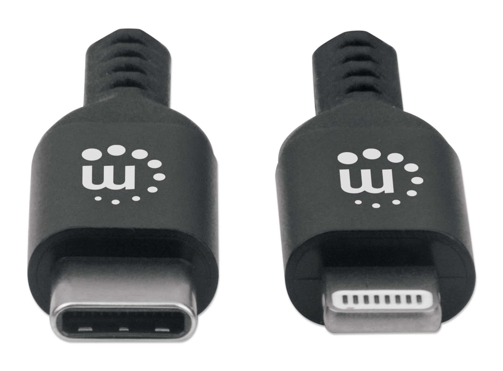 Cable Lightning A Usb-C 0.5M Manhattan 394192 Negro