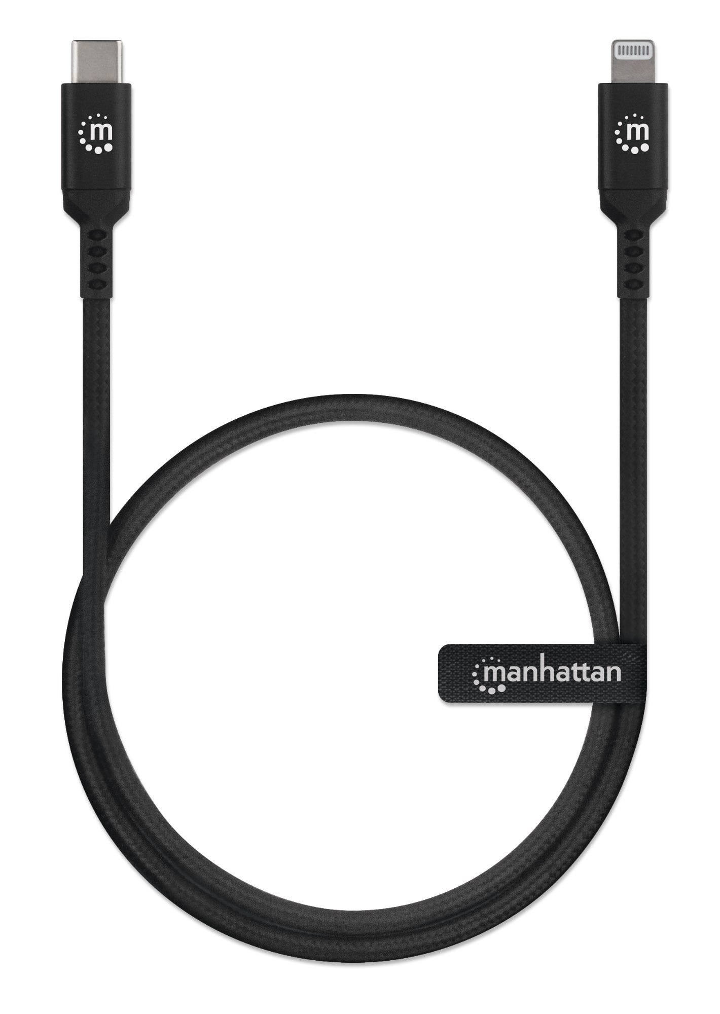 Cable Lightning A Usb-C 0.5M Manhattan 394192 Negro