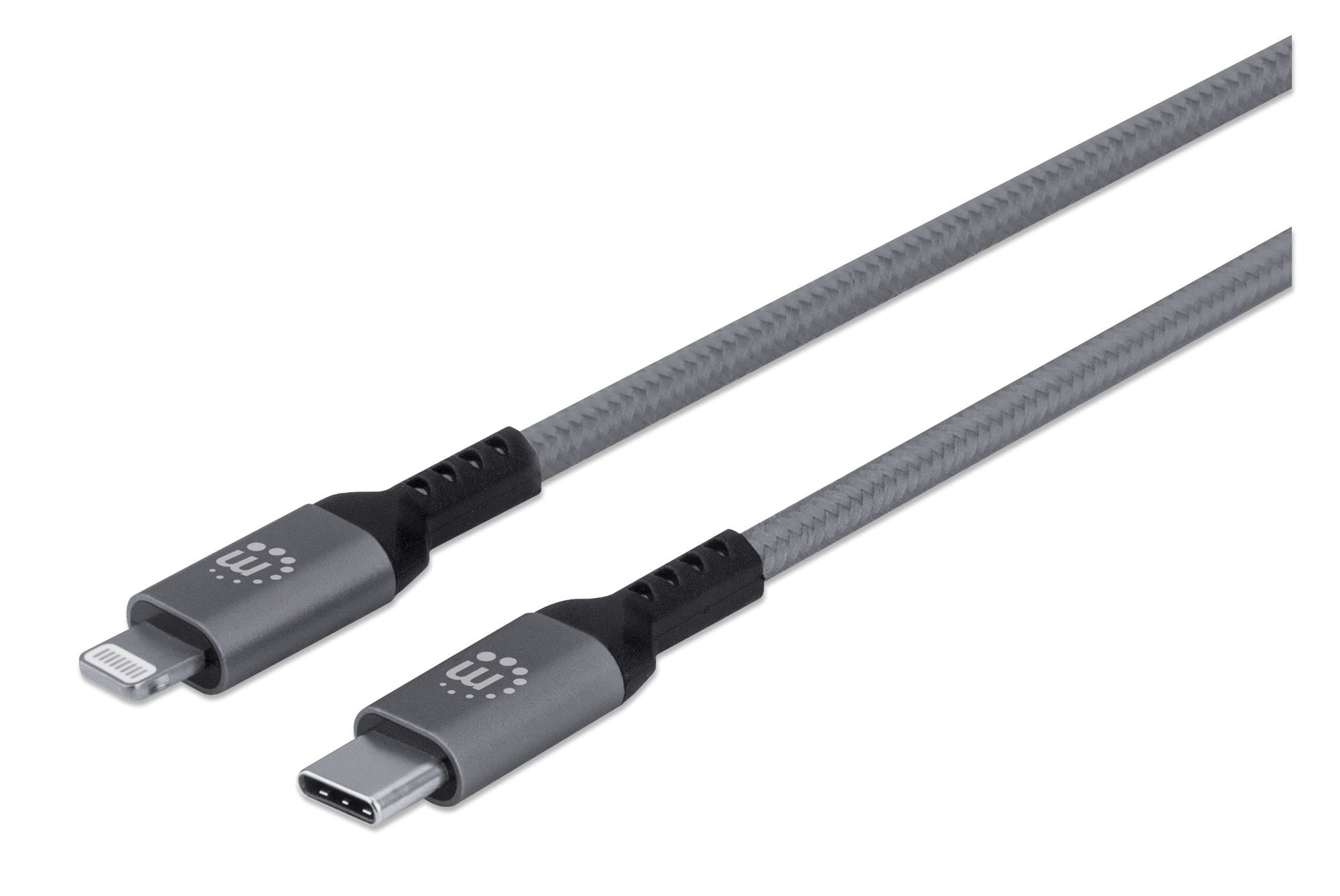 Cable Lightning A Usb-C 1.0 M Manhattan 394208 Macho Gris 1M