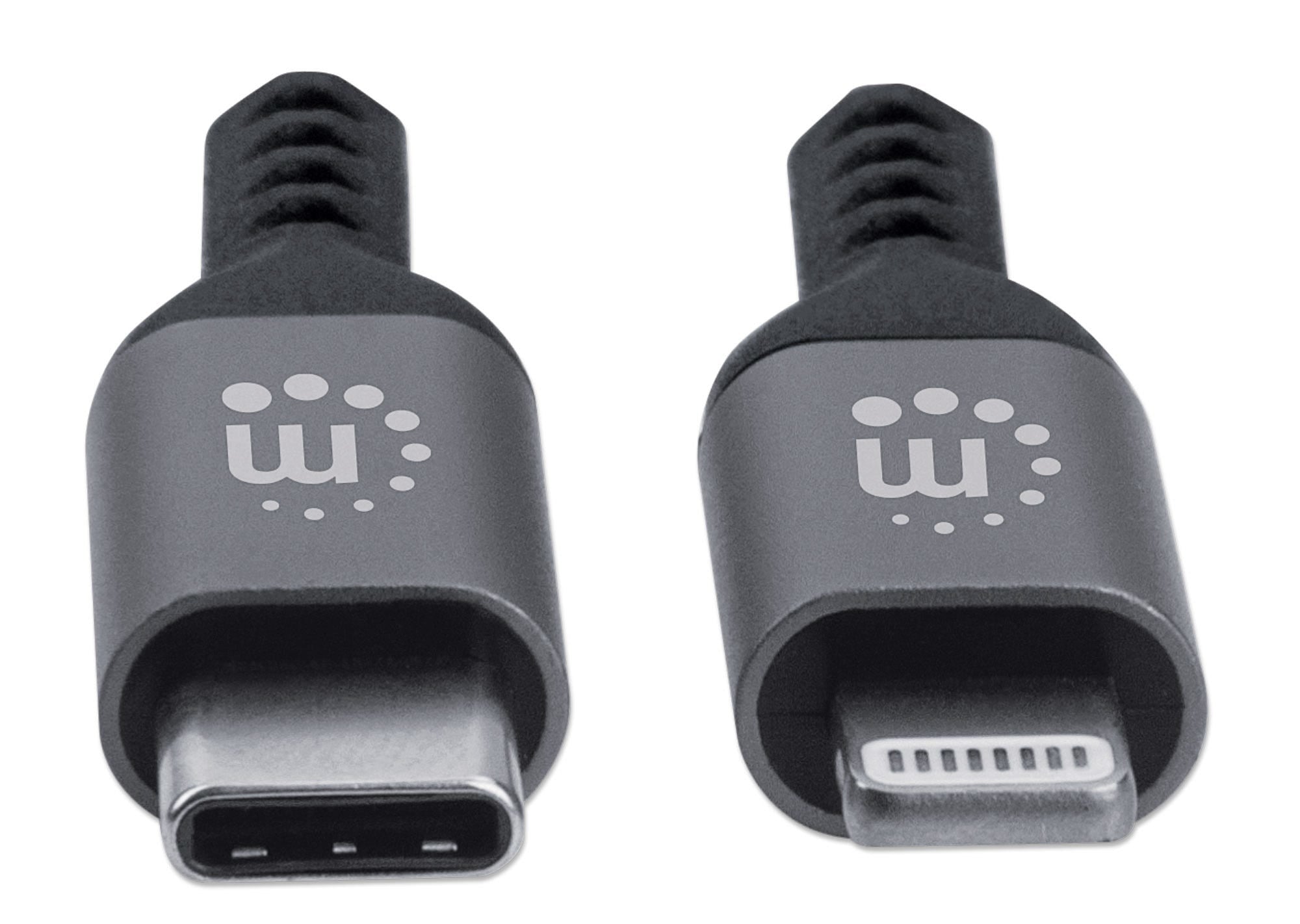 Cable Lightning A Usb-C 1.0 M Manhattan 394208 Macho Gris 1M