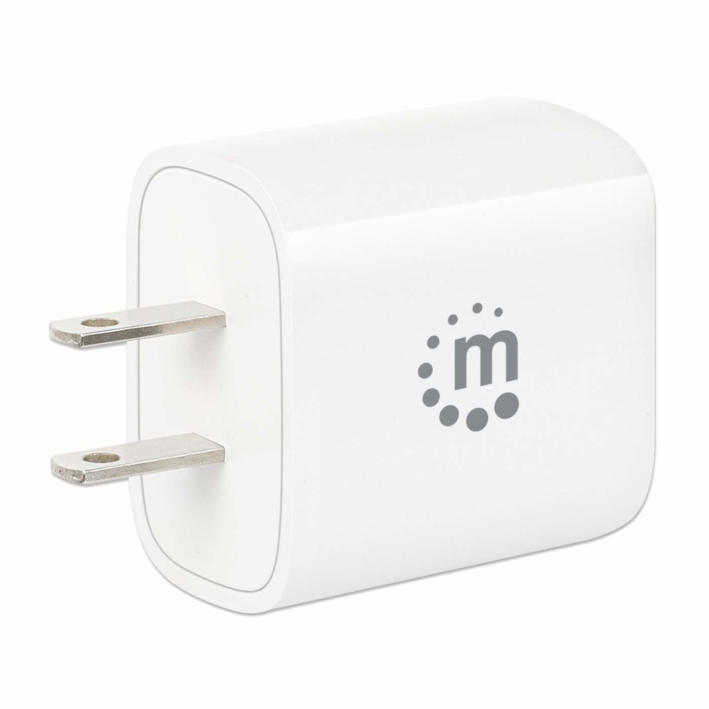 Fuente De Poder Manhattan 406291 Cargador Pared Mini Para Energía Por Usb Puertos - 20 W Enchufe Eua Color Blanco