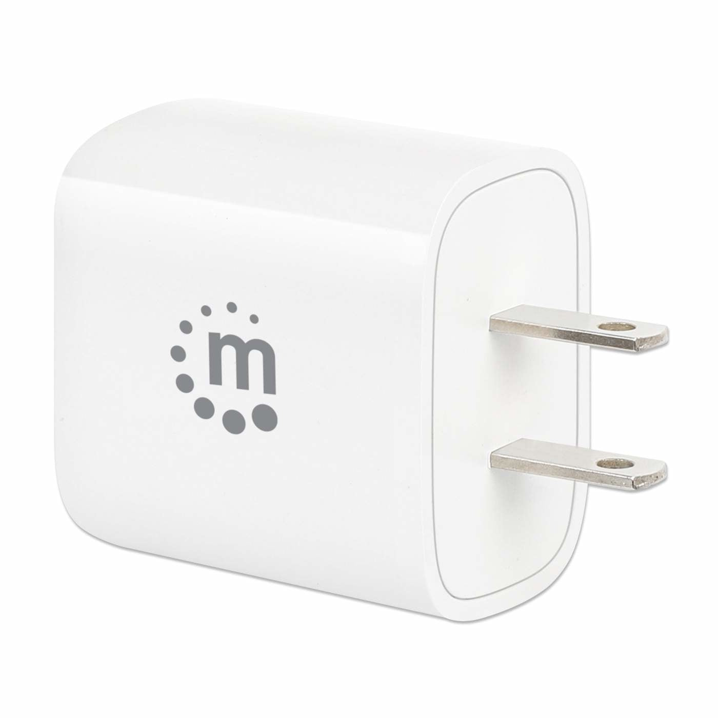 Fuente De Poder Manhattan 406291 Cargador Pared Mini Para Energía Por Usb Puertos - 20 W Enchufe Eua Color Blanco