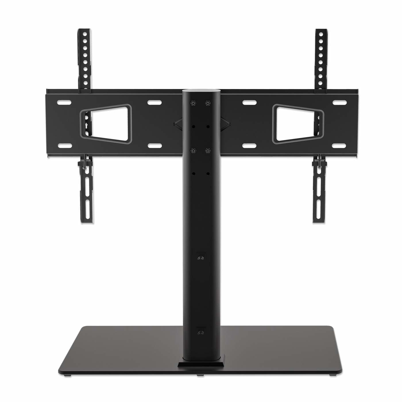 Soporte De Montaje De Tv, Con Altura Ajustable,  32 A 65 De Hasta 45 Kg, Base De Vidrio Templado, Negro