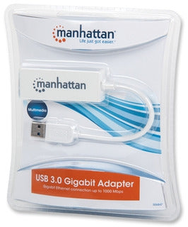 Tarjeta De Red Usb - Gigabyte Manhattan 506847 Adaptador 3.0 Rj-45 Gb Ethernet Agrega Una Conexión Gigabit Alta Velocidad Computadoras Potátiles.