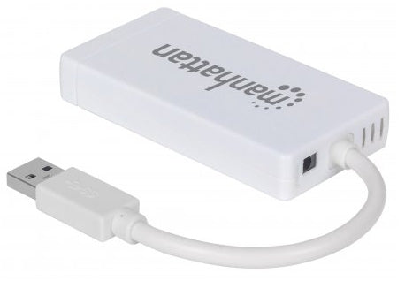 Hub Usb Manhattan 507578 De 3 Puertos 3.0 Con Adaptador Gigabit Ethernet Para Ultrabook Y Macbook