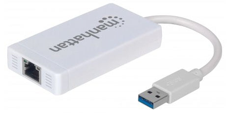 Hub Usb Manhattan 507578 De 3 Puertos 3.0 Con Adaptador Gigabit Ethernet Para Ultrabook Y Macbook