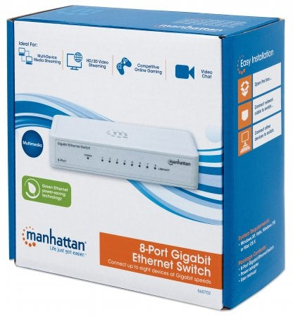 Switch Gb  8 Ptos Manhattan Ethernet Blanco 560702