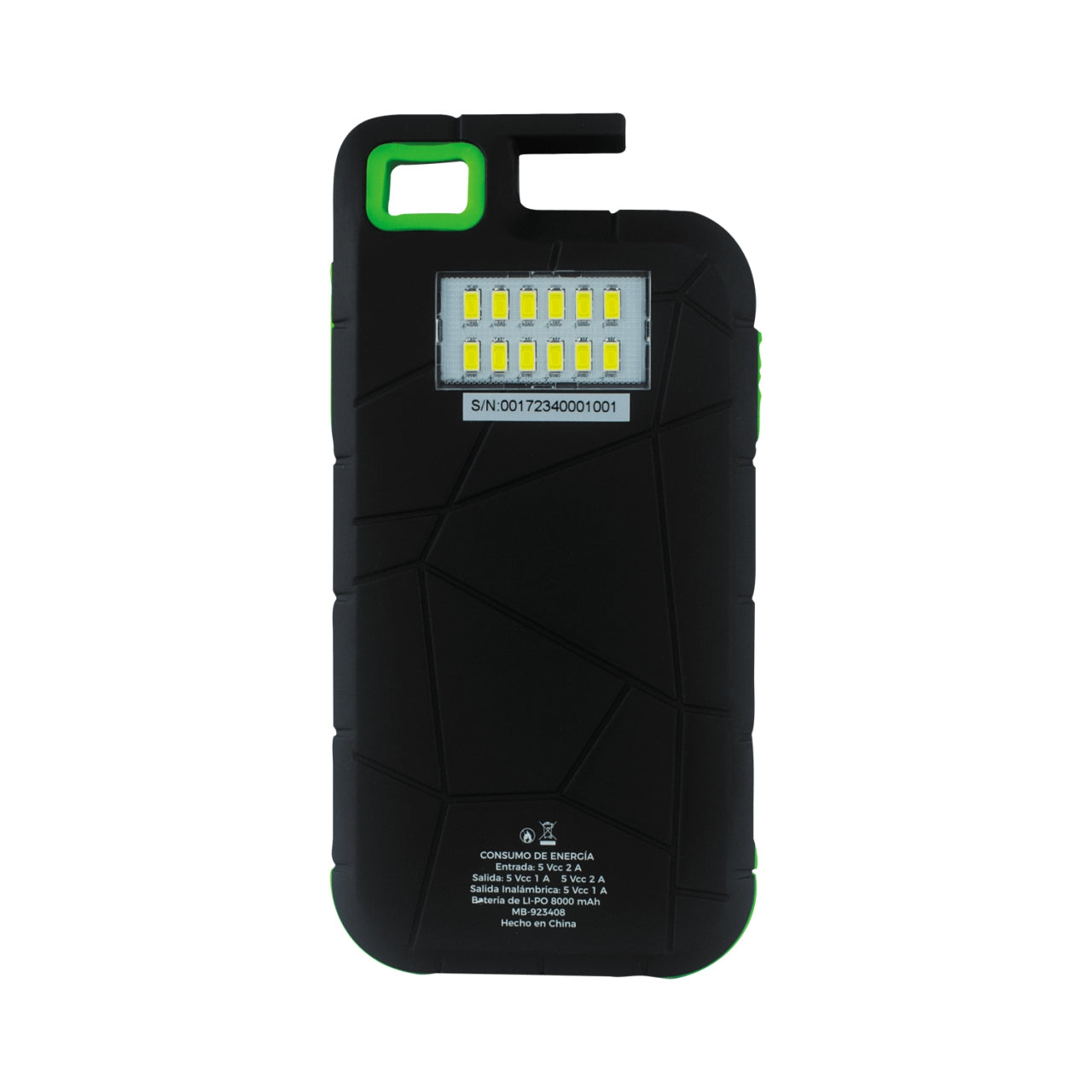 Cargador Inalámbrico Mobifree Power Bank 8000 Mah De Inalambrica Negro Verde