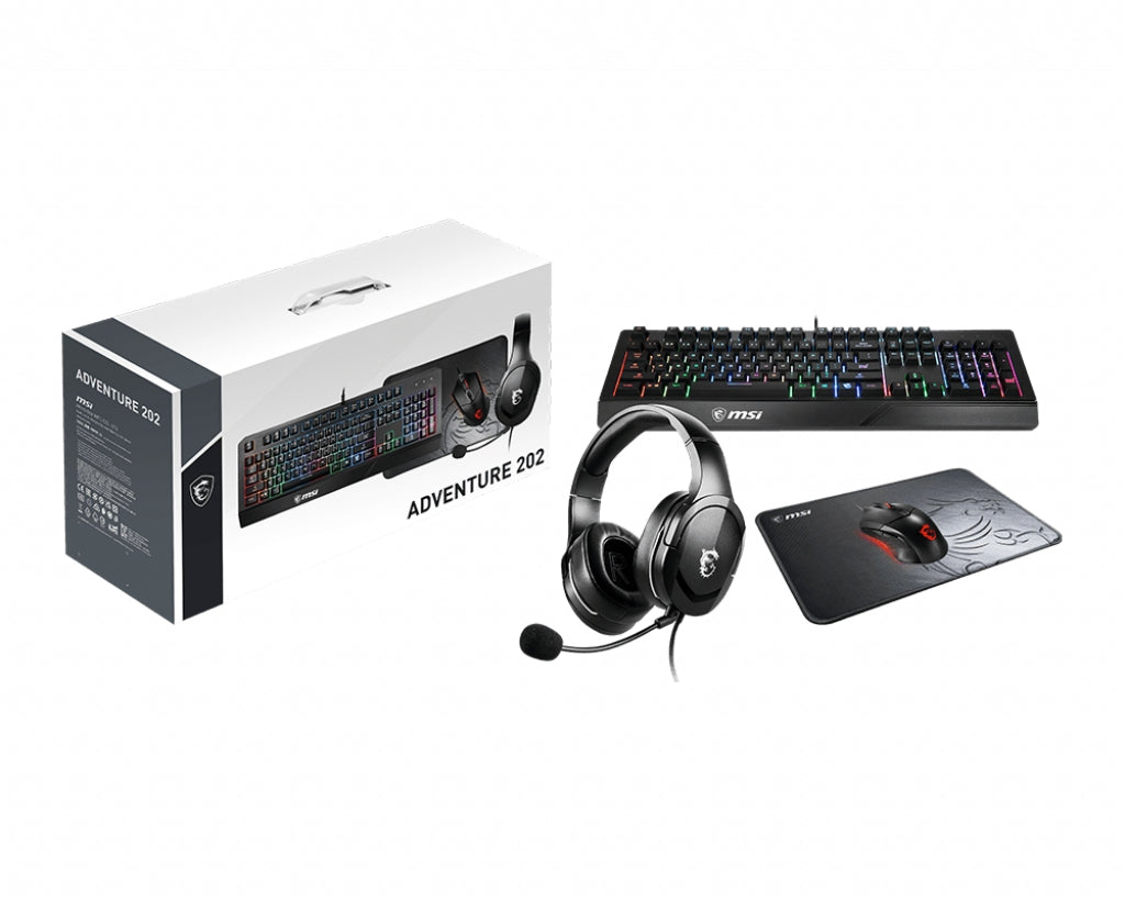 Kit Msi Adventure 202 Us Teclado+Mouse+Mousepad+Diadema Gamer